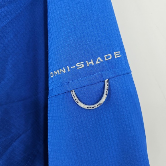 Columbia Shirt Mens XXL Long Sleeve Vented Fishing Outdoors Omni Shade Blue - Picture 3 of 11